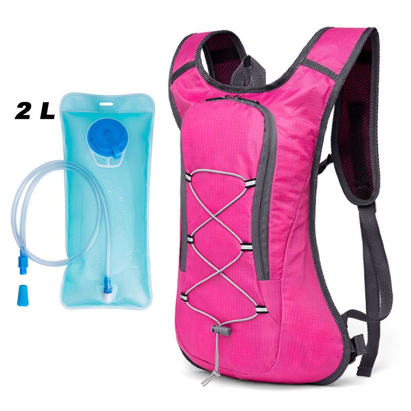 LOCLE Wasserdichte 8L Wasser Hydretion Tasche Radfahren blasiert Hydrator Rucksack für Männer Atmungs Camping wasser Rucksack: Rosa mit Wasser Tasche