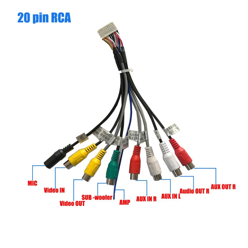 De Rca Kabel, Gps Kabel, Achteruitrijcamera Kabel, 4pin & 6pin Usb Kabel, camera Kabel Voor Android Radio: 8 RCA cable