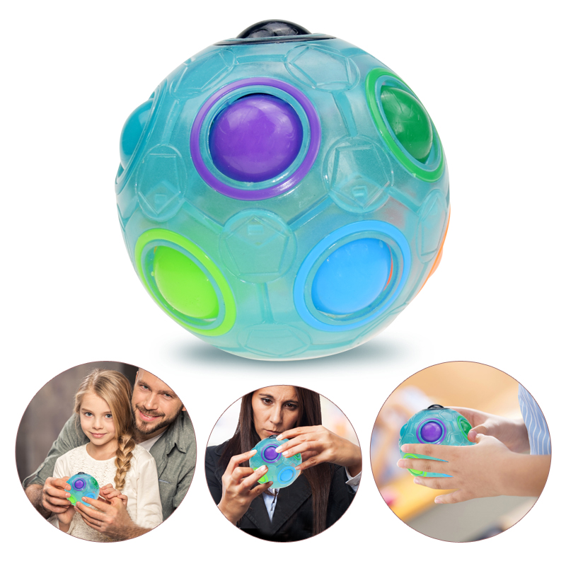 Spheric Magic Rainbow Ball Plastic Magic Balls Puzzle Children Educational Learning Luminous Cube Toys for Children