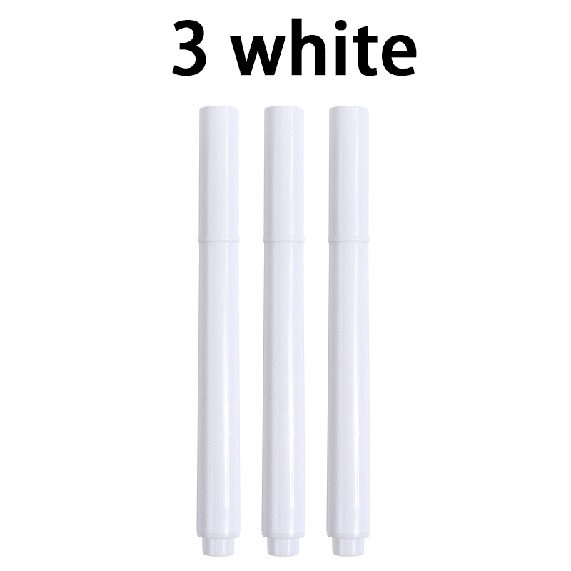 3-25 stks/set Wit/Kleuren Vloeibaar Krijt Uitwisbare Pen Marker Voor Glazen Ramen Elektronische Schoolbord Krijtbord Whiteboard marker: WHITE