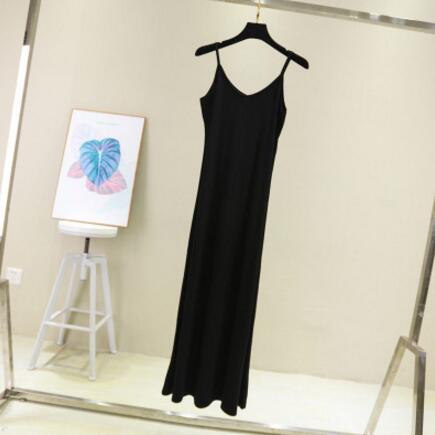 Frühling Sommer 2024 Frau Panzer Kleid lässig modal sexy Leibchen Elastische Weibliche Hause Strand Kleider Oansatz Camis sexy Kleid: L / Blau