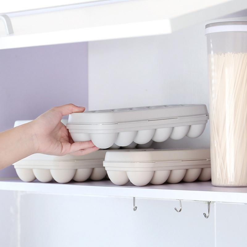 Porte-oeuf en plastique PP 18 grilles | Boîte de rangement d'œufs, bac à légumes de réfrigérateur, conteneur de rangement des œufs, porte-plateau en plastique