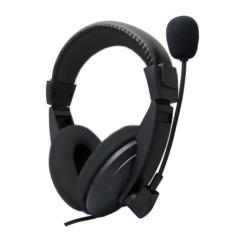 Kebidu Wired Hoofdtelefoon Met Microfoon Verstelbare Over Ear Gaming Headsets Koptelefoon Lage Bass Stereo Voor Pc: Black