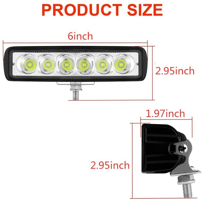 Led Boot Verlichting, 6 Inch Marine Deck Dock Licht Boot Flood Spreader Licht Bar, Boot Koplampen, 12/24V Led Verlichting