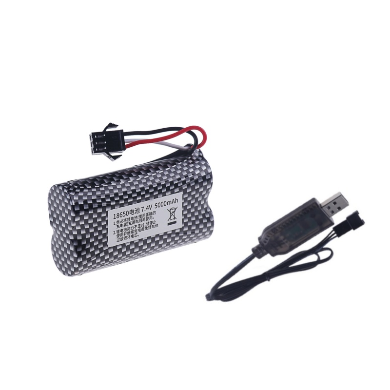 Chargeur de batterie 7.4V 5000mah MN82, batterie de voiture télécommandée MN128 MN78 LC79 pour montre, détection de gestes, voiture de cascade RC torsadée SM3p: green