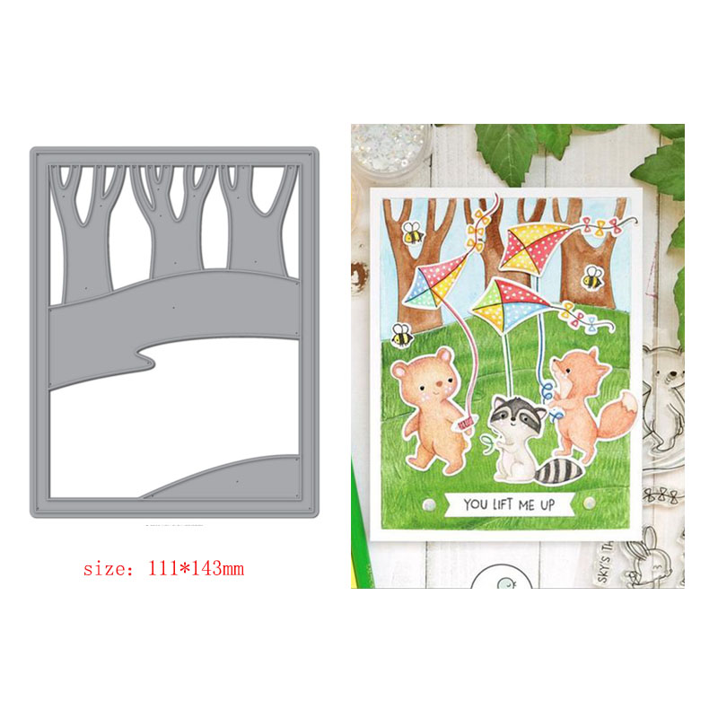 Rectangle Frames Scenes Rainbow Words Phrases Metal Cutting Dies Pond Stencil DIY Card Crafts Scrapbooking Template dies: H2879