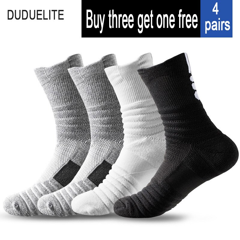 Basketballsokker elite sokker rør tykke håndklædestrømper skridsikre svedabsorberende træning sportssokker mænd kvinder: 4 flerfarvet -3