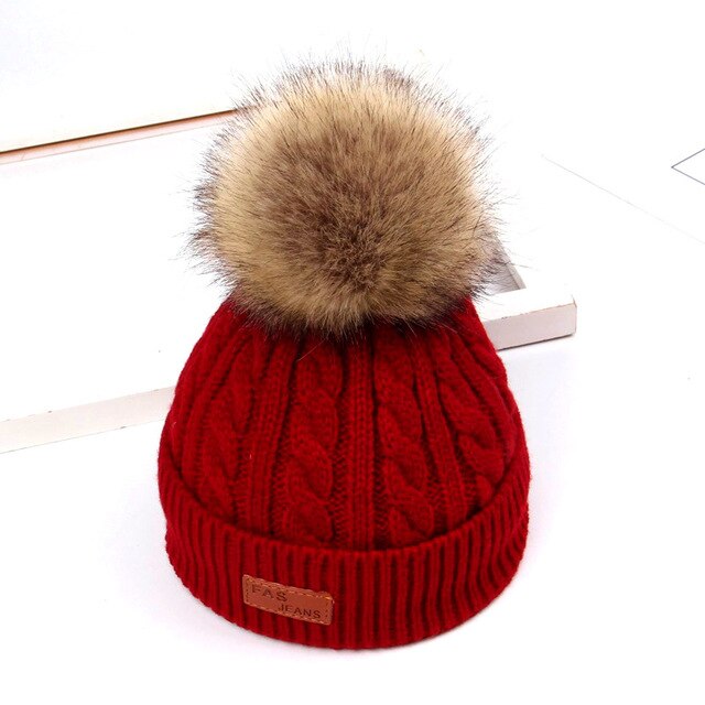 Børnehatte til at holde varmen om vinteren, koreanske babystrik hatte, moderigtige børns uldne uldkapper, drengehatte: B2