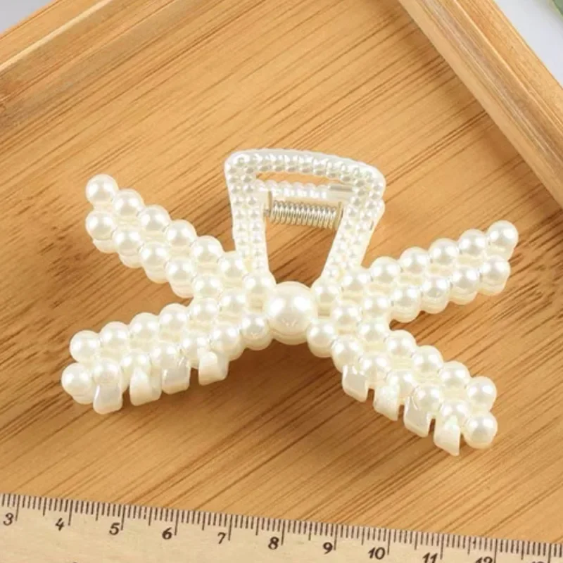 Horquilla con cuentas de perlas para mujer, pasadores geométricos bonitos para el pelo, pinzas para el pelo de cola de caballo, accesorios para el cabello, 2 uds.