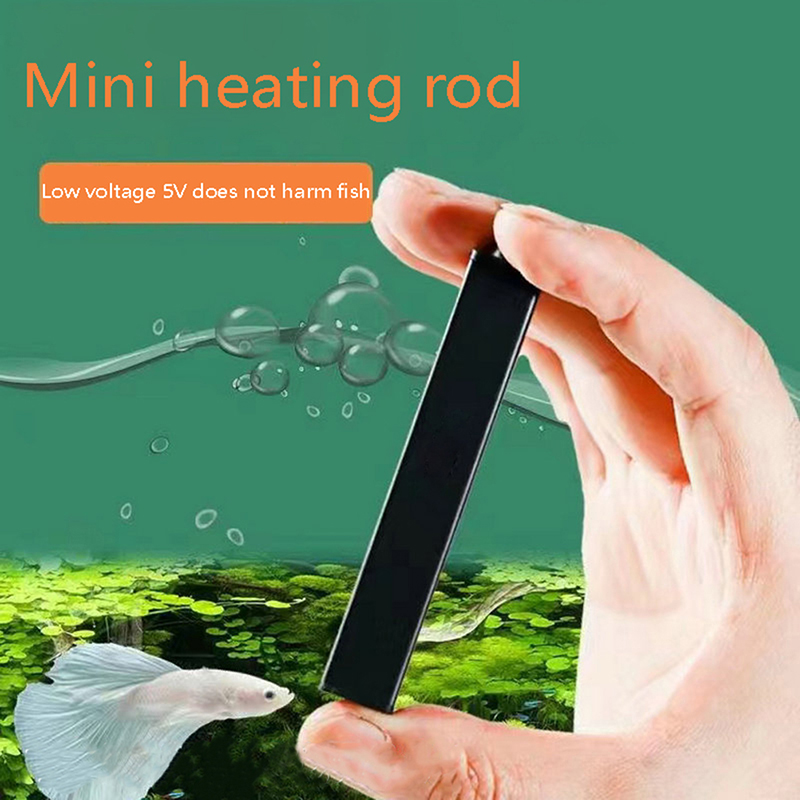 Mini calentador de acuario de 5/10W, carga USB para pecera pequeña, ahorro de energía, accesorios de protección contra sobretemperatura, 1 unidad