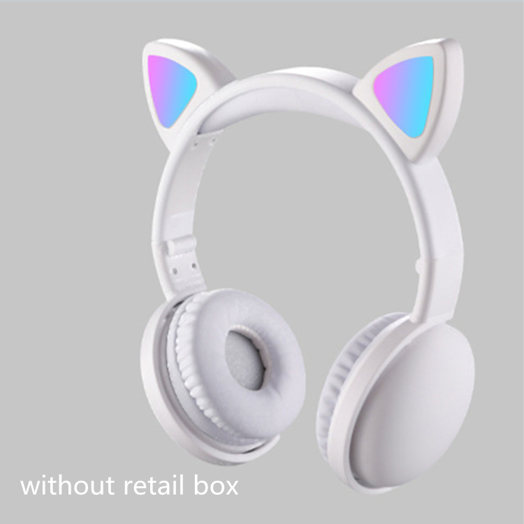Cat Ear LED Headphones Noise-Cancelling Bluetooth 5.0 Kids Girls and Boys Folding Headset Support TF Card 3.5mm Plug With Mic