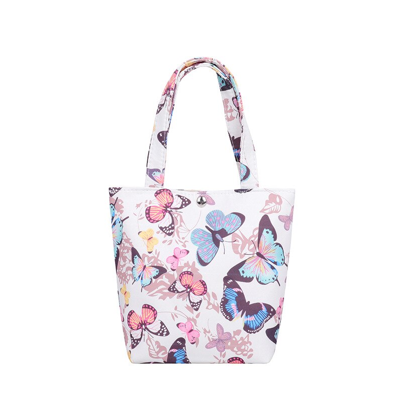 Sac fourre-tout japonais en toile, Mini fourre-tout Portable, Version coréenne Ins, sac à déjeuner pour filles, sac à bandoulière imprimé papillon léopard: 2