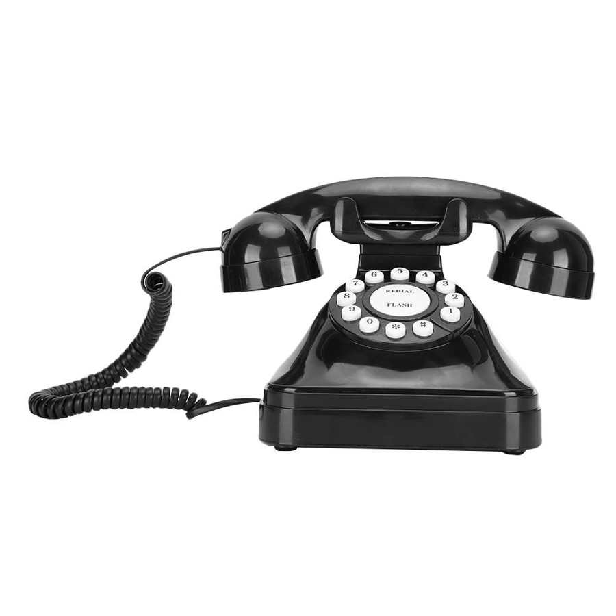 Retro telefoon vintage bureau vaste telefoon vaste telefoon met opnieuw kiezen flitser voor thuiskantoor hotelgebruik