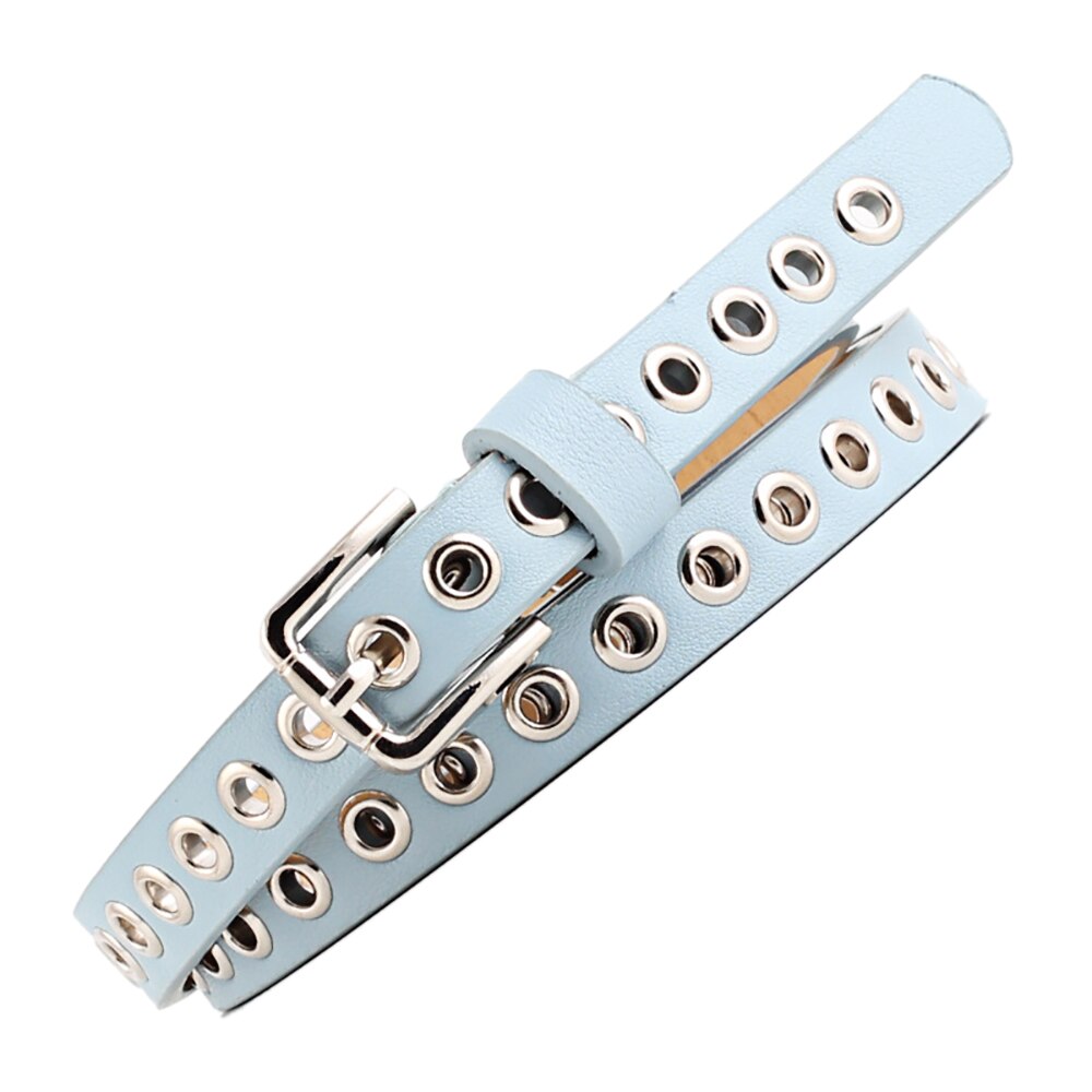 Ceinture avec trous ceinture femme bracelet en cuir PU ceinture mince ceinture féminine accessoires ceinture femme noir blanc rouge: PU ciel