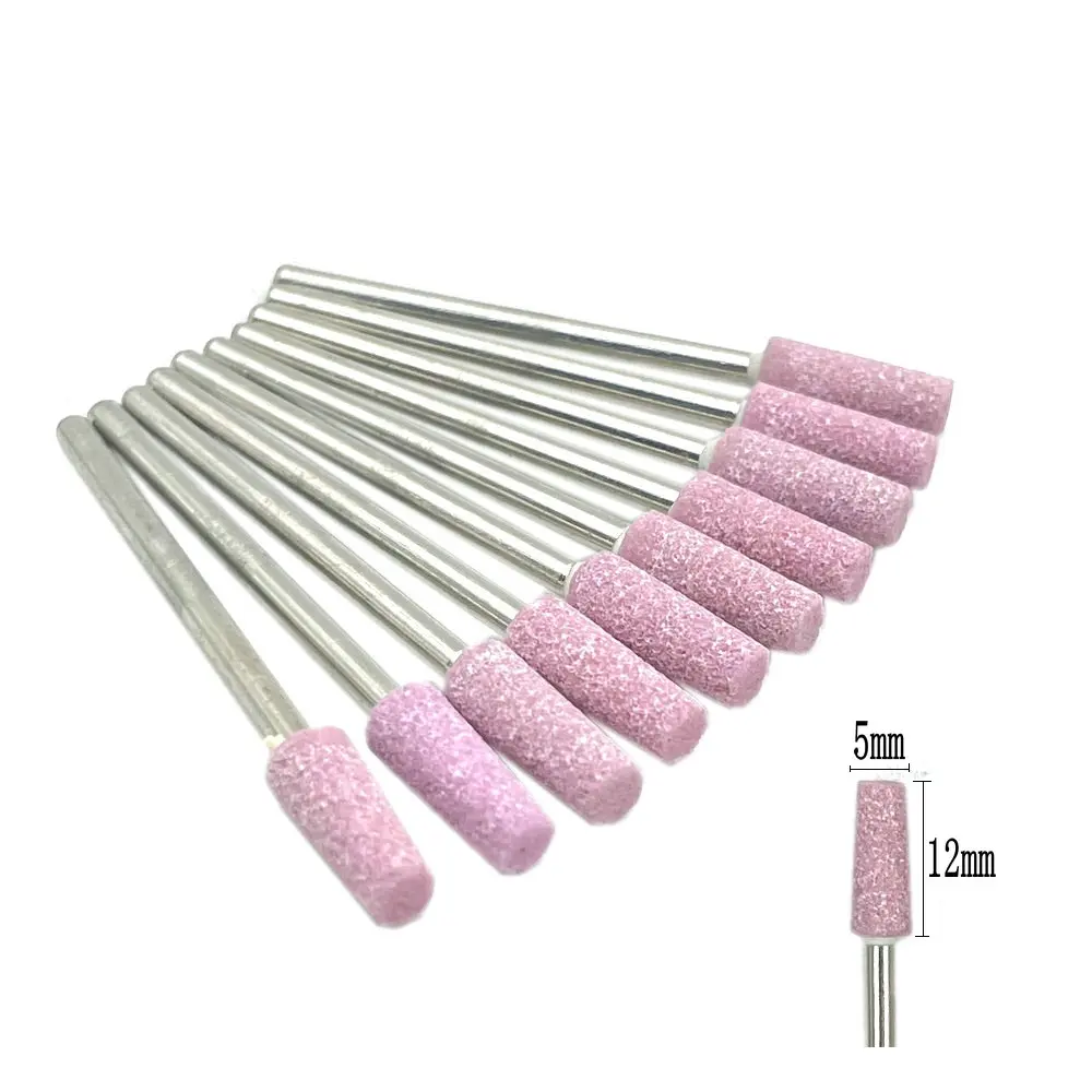 10pcs/set Dental Stone Grinder Polisher Burs 2.35mm Shank For Contouring Shaping Porcelain Dental Rotary Stone Polisher: Yellow