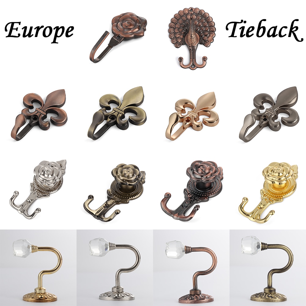2 stücke Metall Kristall Glas Vorhang Holdback Wand Krawatte Zurück Haken Aufhänger Halter 14 Stile Vorhang Tieback Hängen Haken Tür hängen