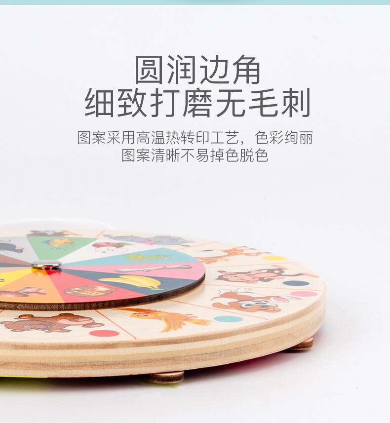 Wooden double-sided multiplication decomposition plate mathematics teaching aids animal food chain matching turntable toy