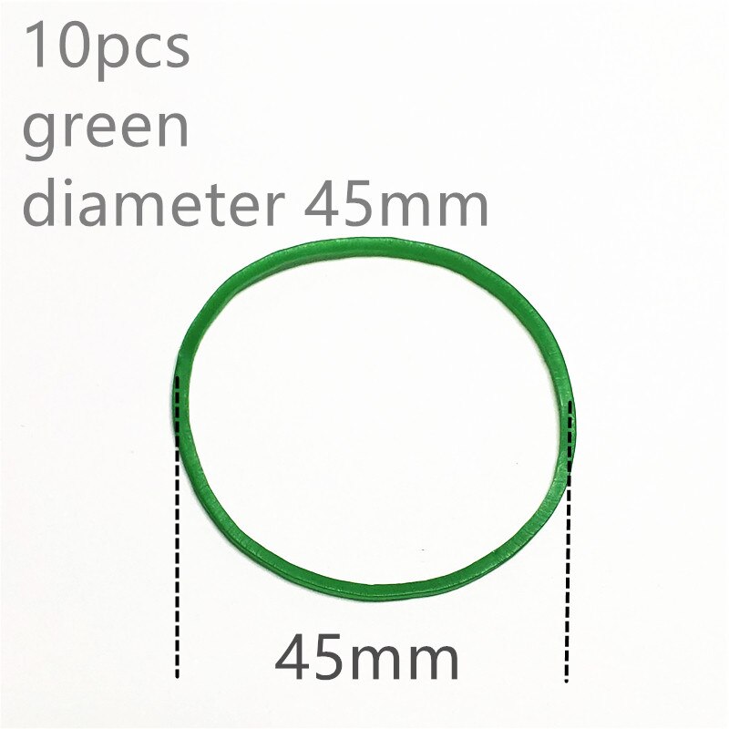 16 kinds 10pcs/set Rubber Band Pulley Transmission Engine Drive Round Beslts DIY Toy Module Car Motor Stretch Droppshipping: 45mm green