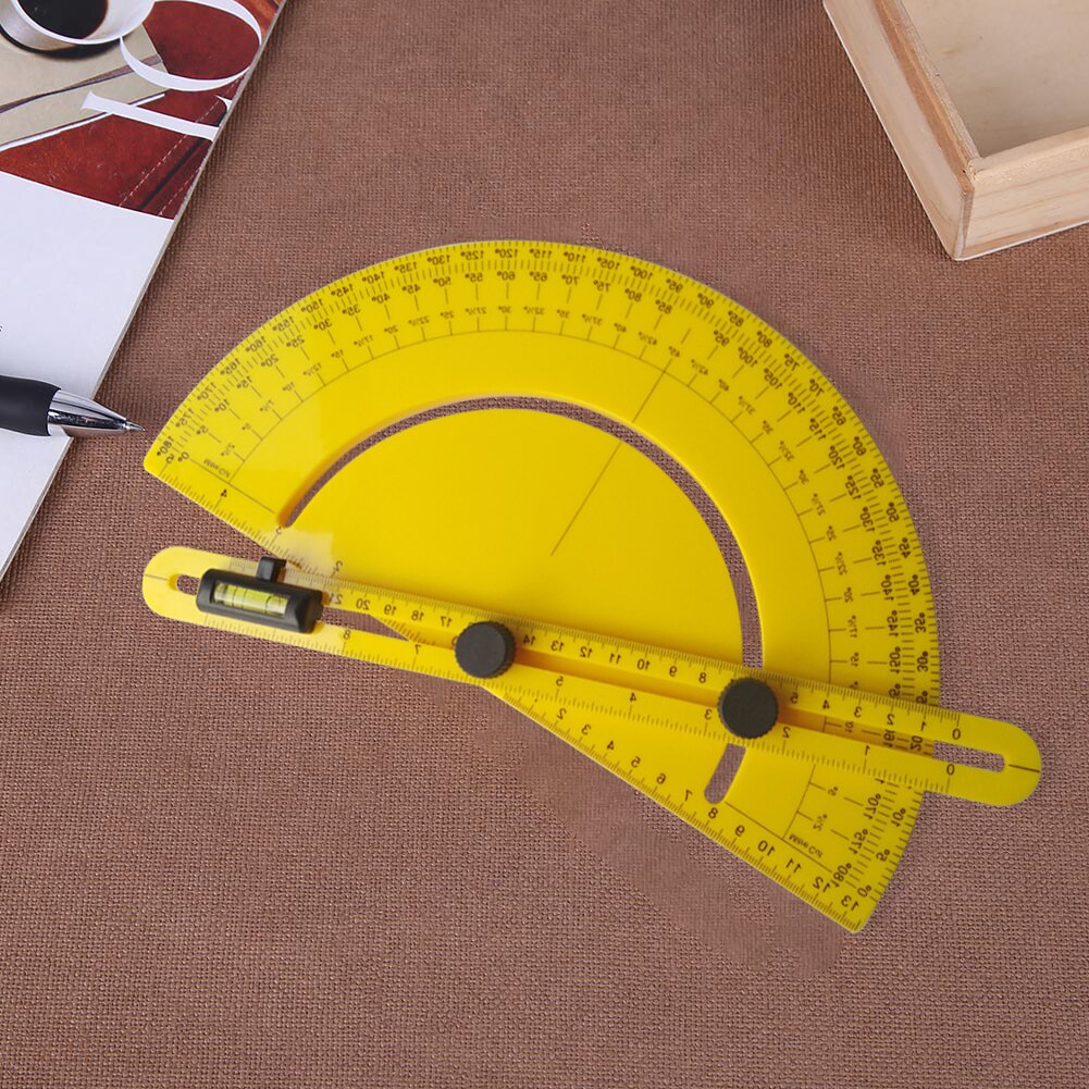 Wood Measure Ruler Profile Marking Tool 180 Degree Protractor Angle Finder Arm Rotary Measuring Ruler Angle Ruler Gauge