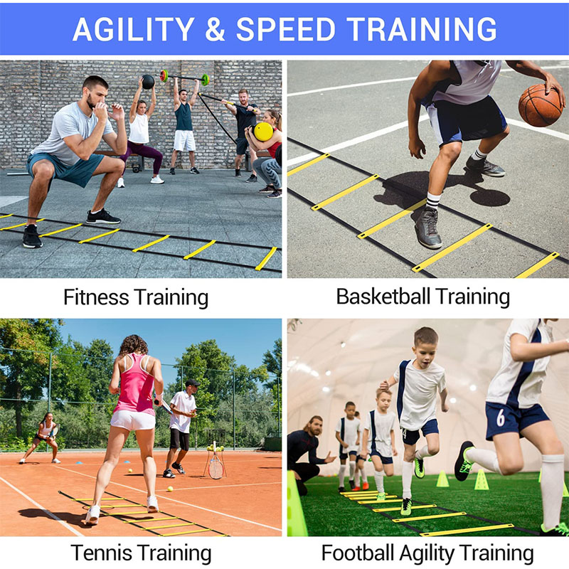 Escaleras de agilidad, correas de nailon para entrenamiento de velocidad y flexibilidad deportiva, equipo de escalera energética para entrenamiento de fútbol y agilidad