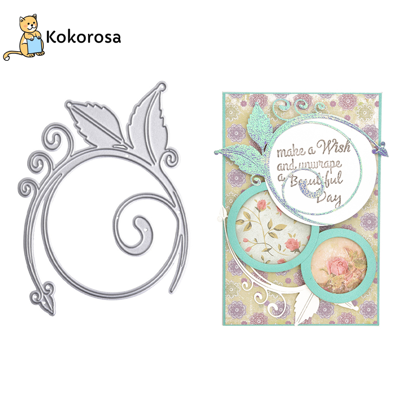 Kokorosa Leaf Swirly Metal Cutting Dies Feather Stencils Card Making Craft Dies Scrapbooking Embossing Stencil Die Cut Decor