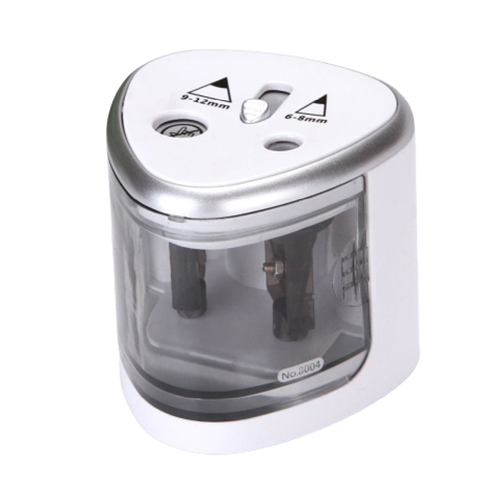 Electric Auto Pencil Sharpener School Sharpener Stationery for Pencils and Colored Pencils Battery/USB Charge Powered: Silver