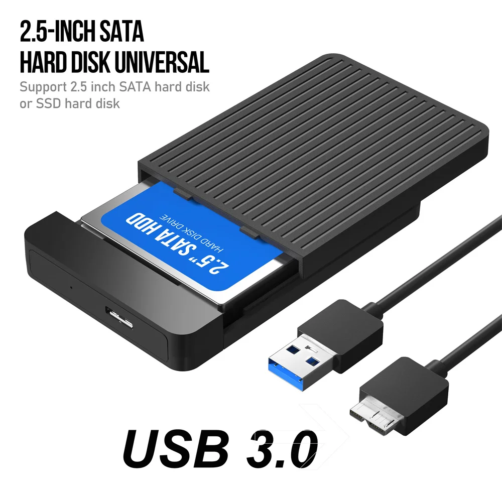 USB 3.0 HDD Enclosure 2.5" Type C Micro Cable External Hard Drive Disk USB 3.1 Case 2.5Inch SSD SATA Box For Notebook PC Adapter: Silver