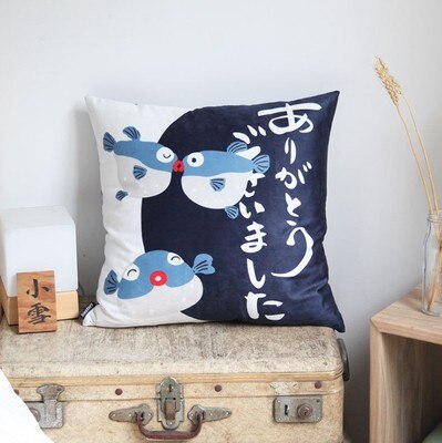 Cojín de tela de lino para sofá, almohada de estilo japonés Izakaya para el hogar y la Oficina
