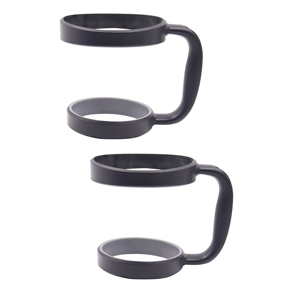 2pcs 30 oz Tumbler Handle Stainless Steel Beer Mug Handle Upgrade Anti-Slip Adjustable Travel Mug Handle (Black)
