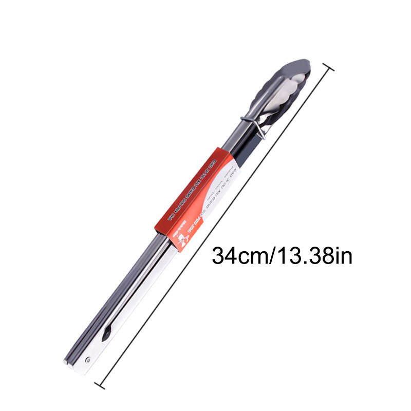 Stainless Steel Cooking Tongs Non-Stick Barbecue Tongs Bread Tongs for Kitchen Salad Serving Tong Anti Heat Bread Clip: 34cm