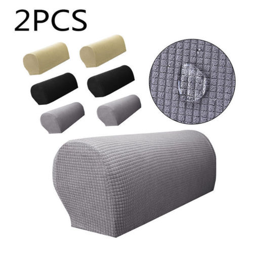 1 Pair Sofa Covers for Living Room Removable Arm Stretch Couch Chair Protector Armchair Covers Armrest Solid Couch Cover