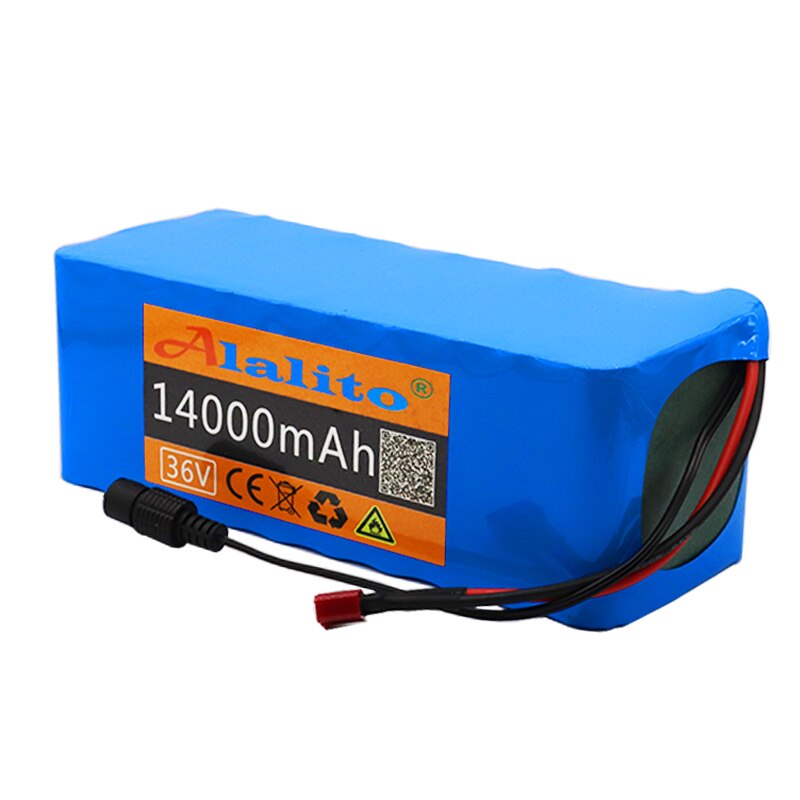 Alalito 10S4P 36V 14000mah 500w High Power Capacity 42v 14AH 18650 Lithium Battery Electric Motorcycle Bicycle Scooter with BMS