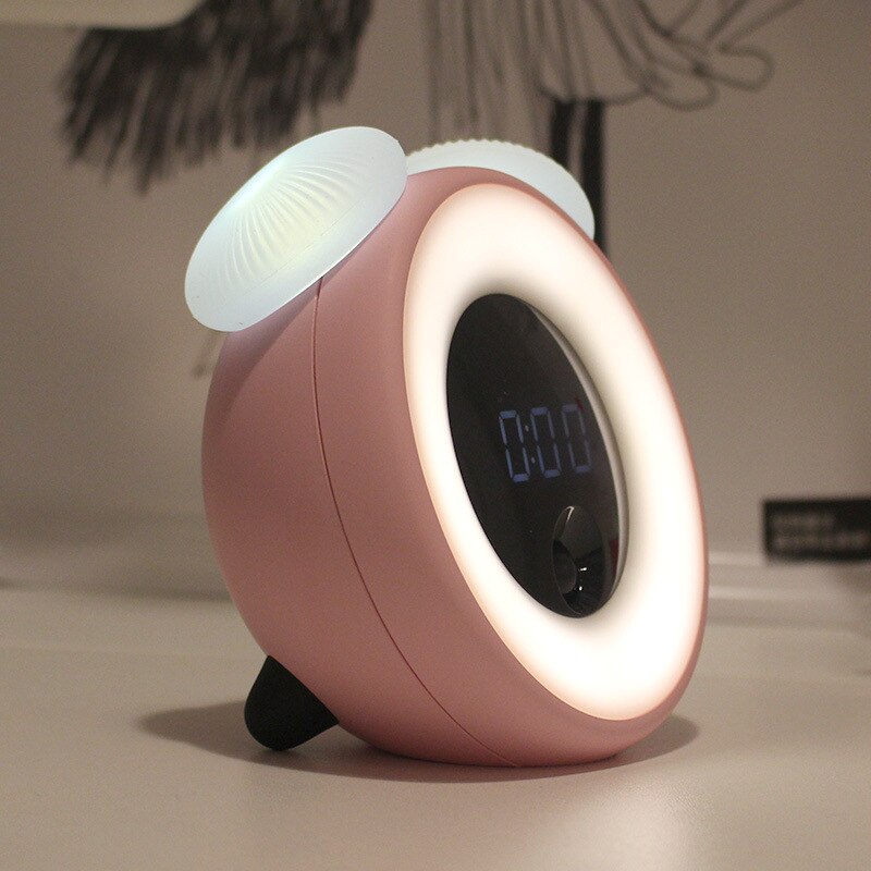 LED Digital Alarm Clock Smart Silent Radio Electronic Small Backlit Intelligent Sensor Children Cute Charging Night Sleep Light