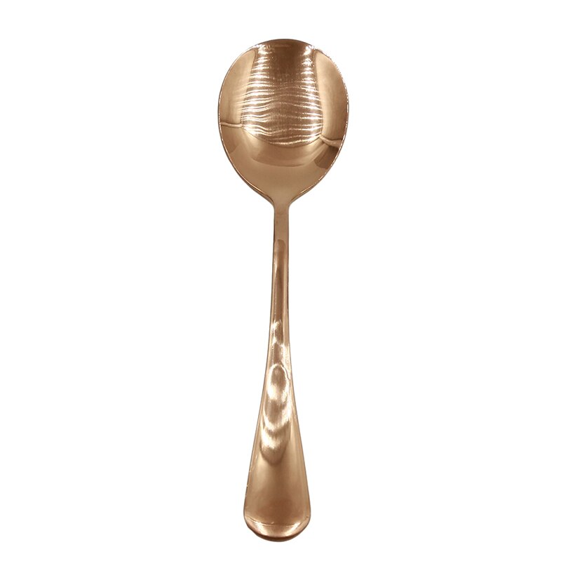 Gouden salade lepel vork 1 stuks salade lepel roestvrij staal bestekset serveerlepelset kleurrijke unieke lepels: Roségouden lepel