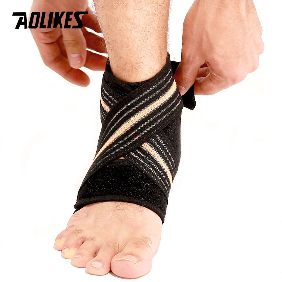 AOLIKES 1PCS Sport Breathable Ankle Brace Protector Adjustable Ankle Support Pad Protection Elastic Brace Guard Support Football