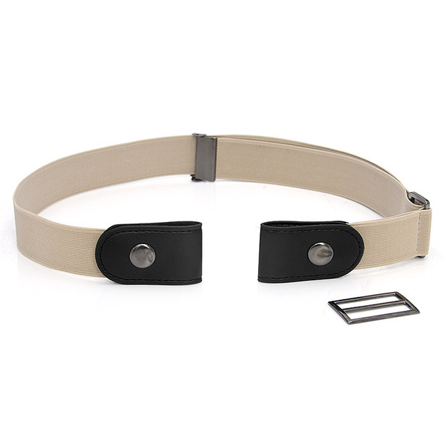 Easy Belt Without Buckle Elastic Belts for Women Stretch Riem Men Jeans Cintos Extensible Kids Boys Girls Cinturon Mujer Magic: khaki belt