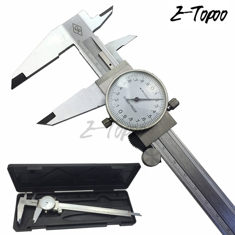 Metric Gauge Measuring Tool Dial Caliper 0-200mm/0.02mm Shock-proof Steel Precision Dial Vernier Caliper thickness gauge