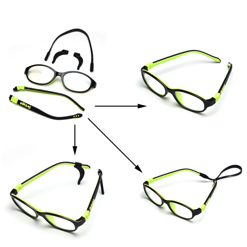 Optiske briller ultralette runde bøjelige børnebriller ramme silikone sikker fleksible anti-blå lys briller