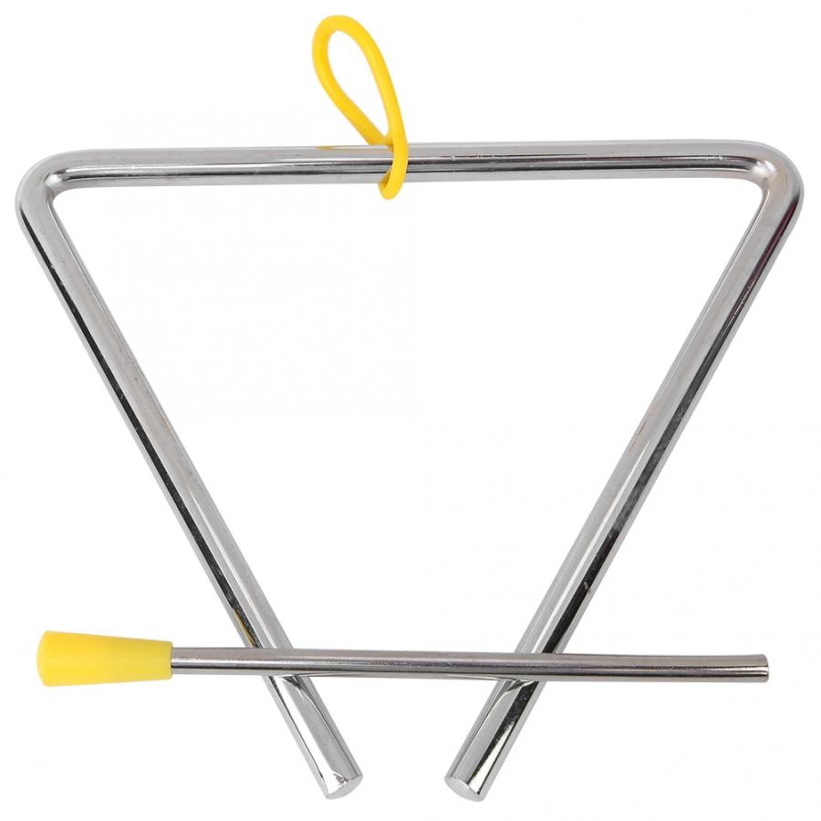 Orff instrument trekant høj kvalitet musikalsk 6in stål instrument med gul bøjle til børn