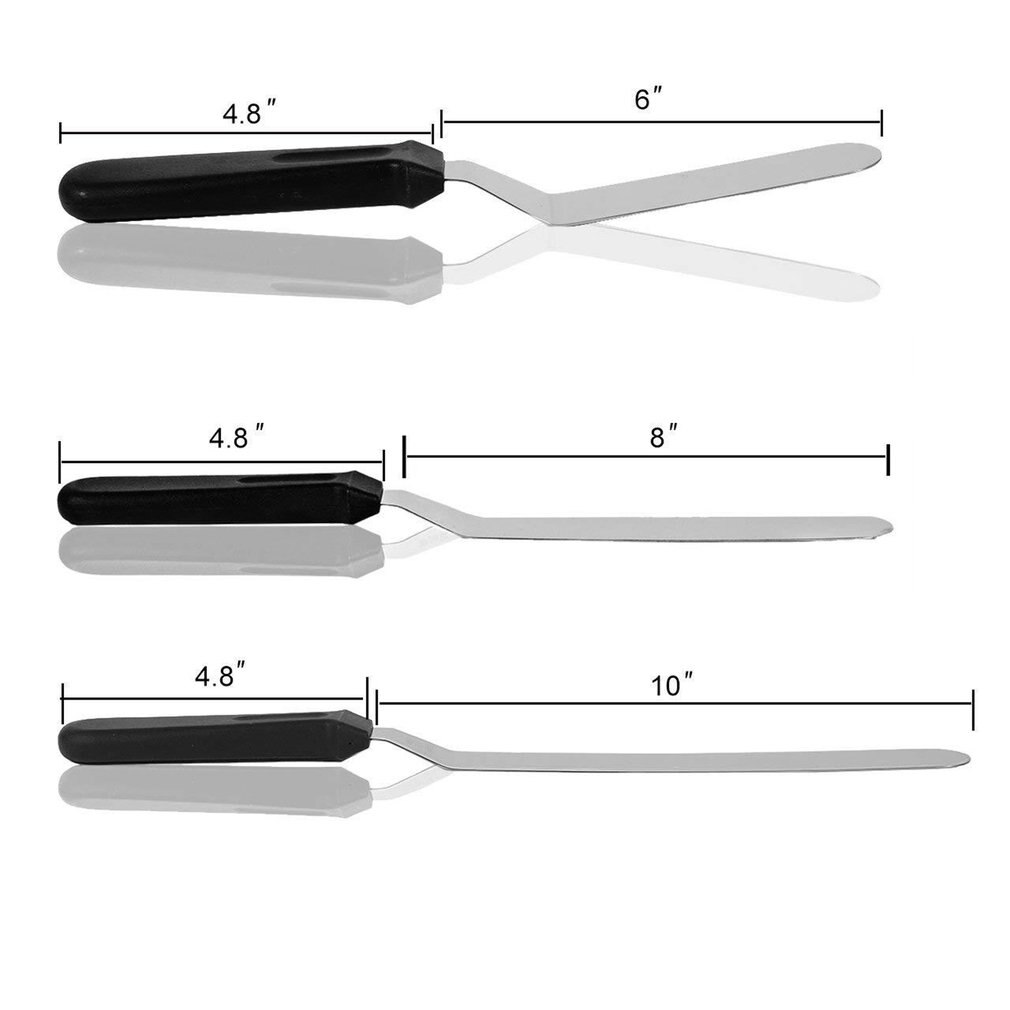 Spatule à glaçage en métal et acier inoxydable, couteau à crème pour gâteau au beurre, décoration de pâtisserie, 3 pièces