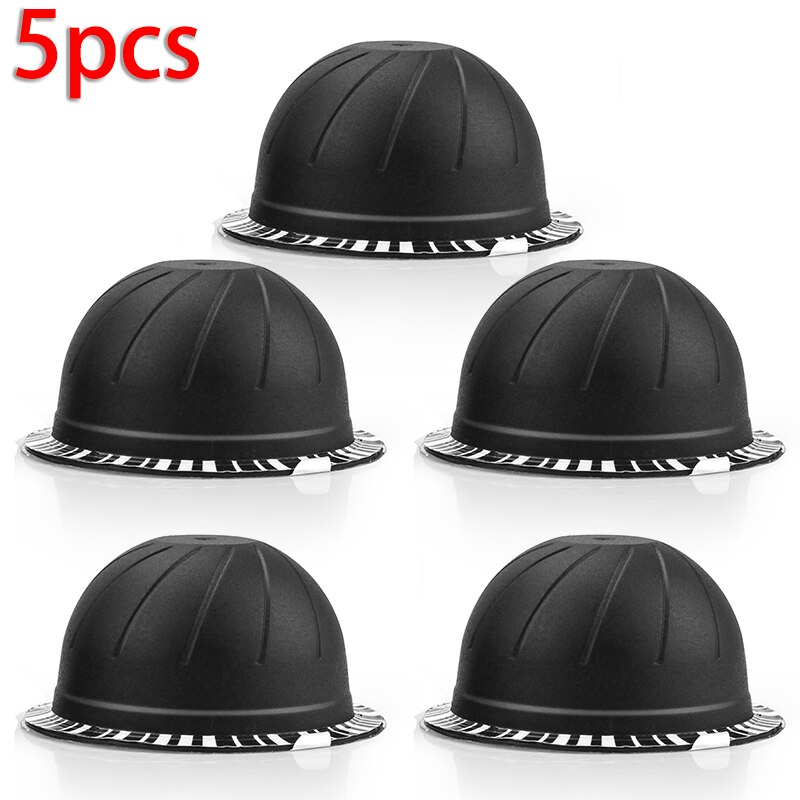 5Pcs Reusable Refill Coffee Capsule W/ Aluminum Foil For Nespresso Vertuo Convenient For Delonghi ENV150 BNV450WHT1BUC1: Black