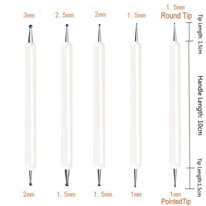 Big 15 Pcs Dotting Tools Set, Ball Stylus Embossing Pattern Clay Sculpting Carving Modeling Tools Nail Art, Mandala Rock Pa