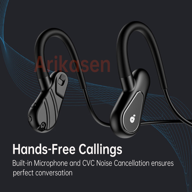 Music Player Wireless Headphones MP3 Bluetooth-Compatible Bone Conduction Open Ear Sweatproof Wireless Earphone with Microphone