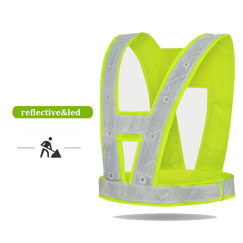 Safety Led Vest Reflective Led Vest Safety Vest Led Lights Fluorescent Yellow Vest With Led Lamps
