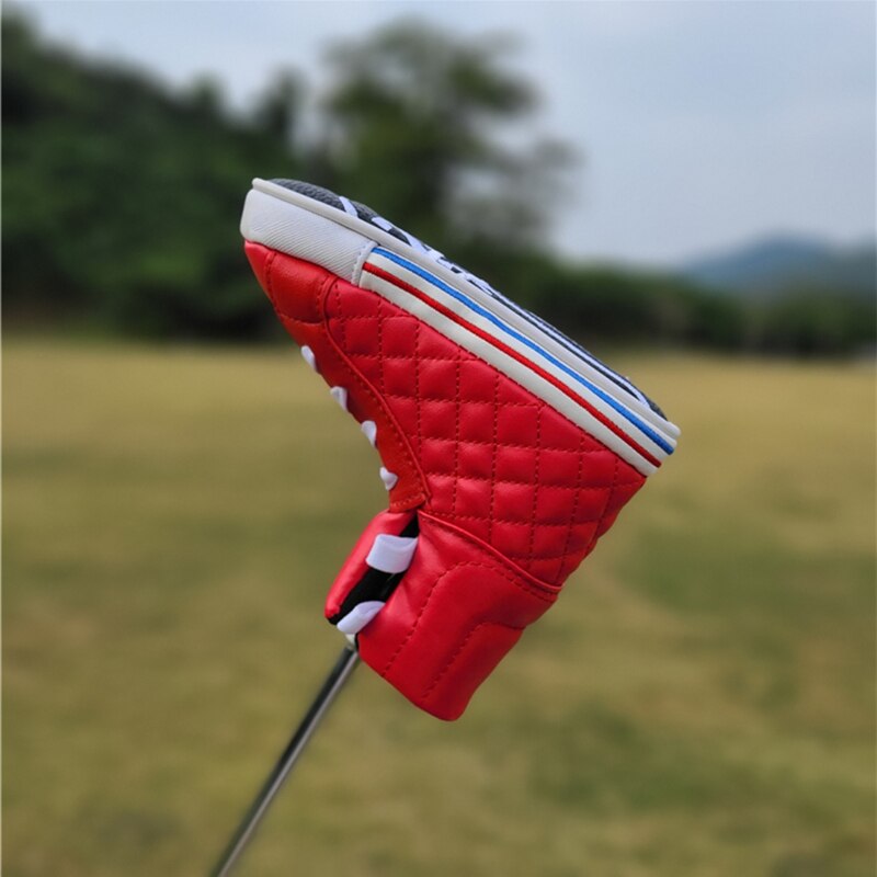 Couvre-tête de putter de golf en PU, style chaussure, pour club de golf, 4 couleurs, unisexe,: red