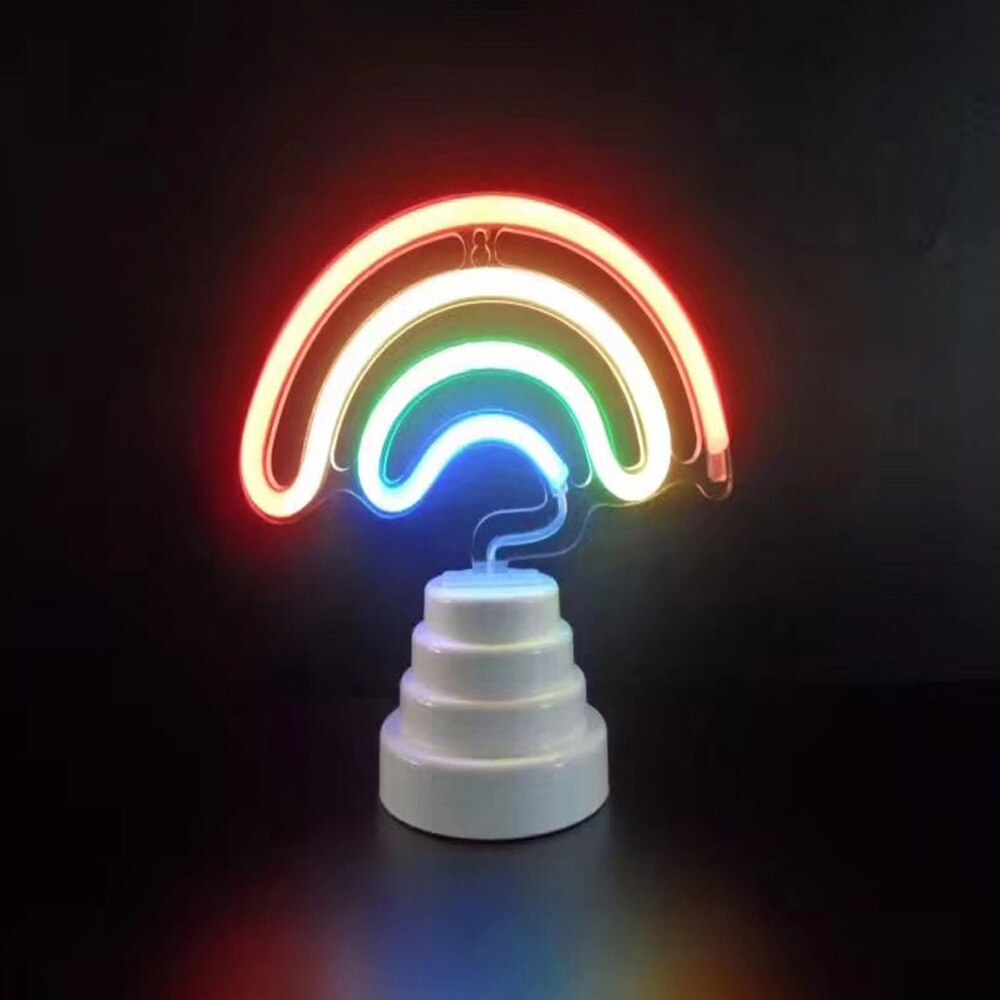 Lampe de Table colorée en forme d'ananas, lumière murale néon LED, décoration de Table, pour la maison, fête d'anniversaire: Rainbow