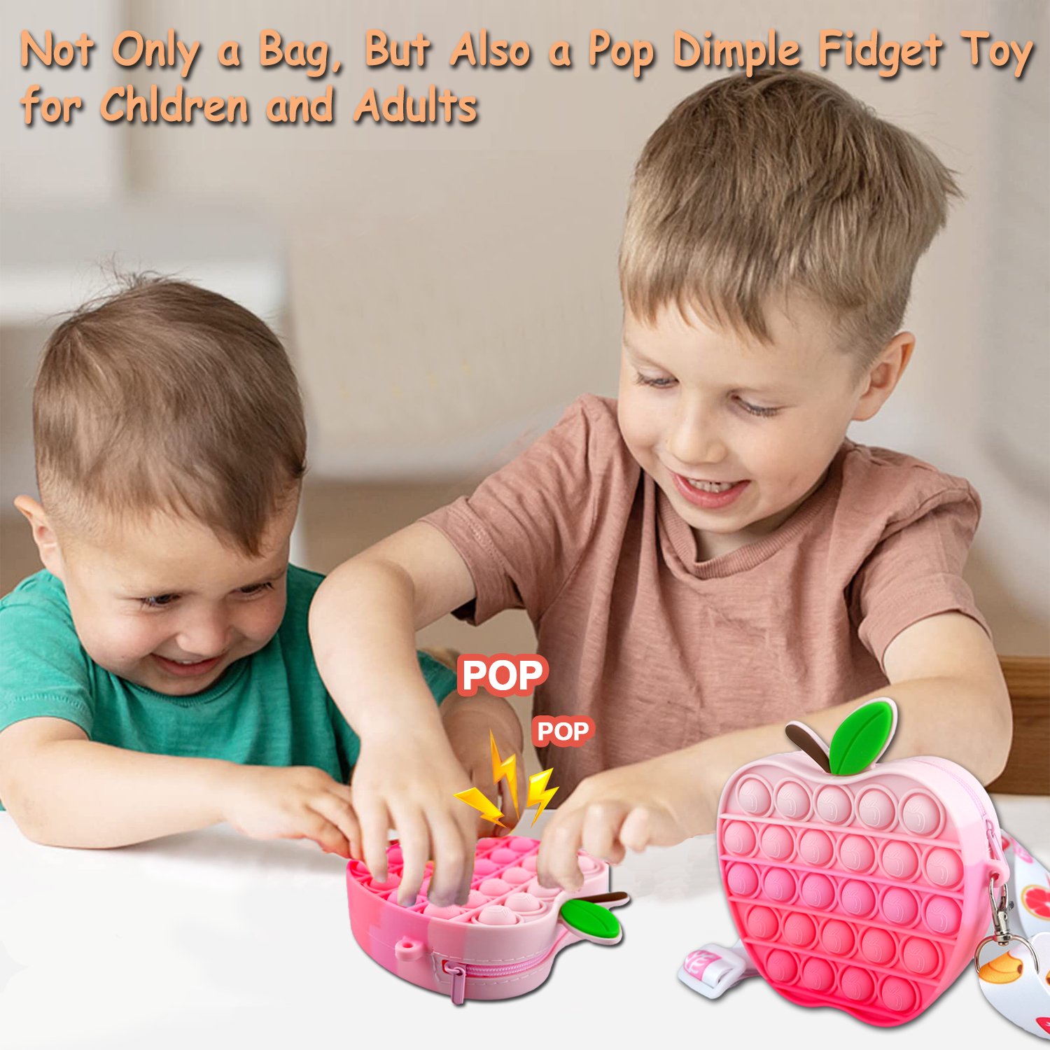 zimfanqi Rainbow Butterfly Pop Fidget Bag Toy Pop Fidget Toy Silicone Pop Bubble Sensory Fidget Toys Push Bubble Bag Cute Bags