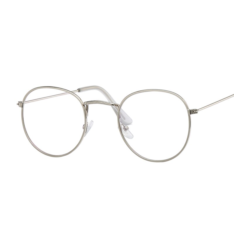 Billige små runde nørdebriller klar linse unisex guld runde metalramme ovale briller ramme optiske kvinder sort uv