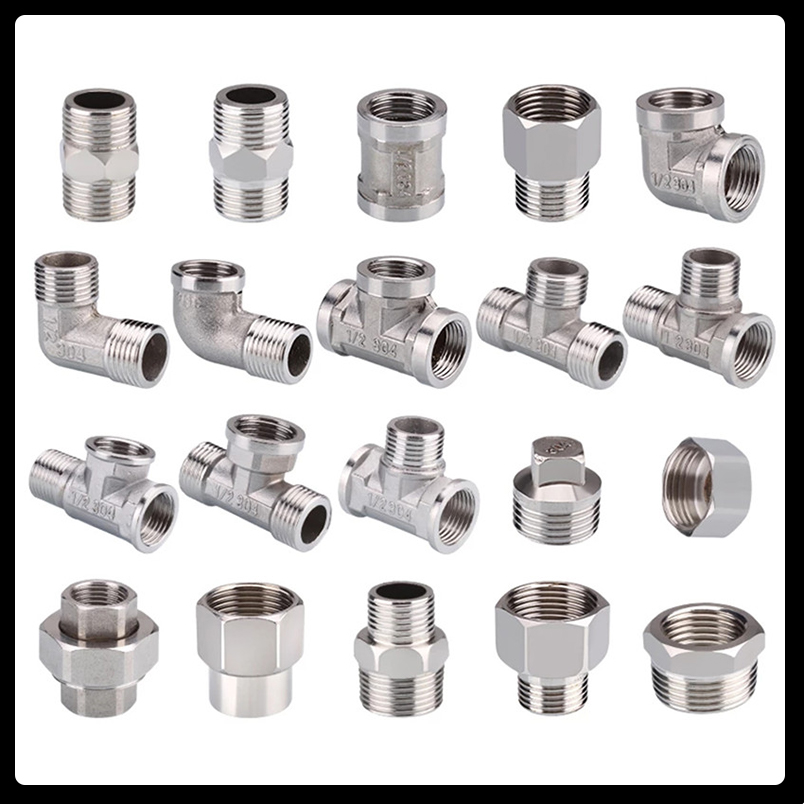 1/2 3/4 BSP 304 Stainless Steel Female Male Thread Tee Type Reducing Elbow Butt Joint Adapter Adapter Coupler Plumbing Fittings