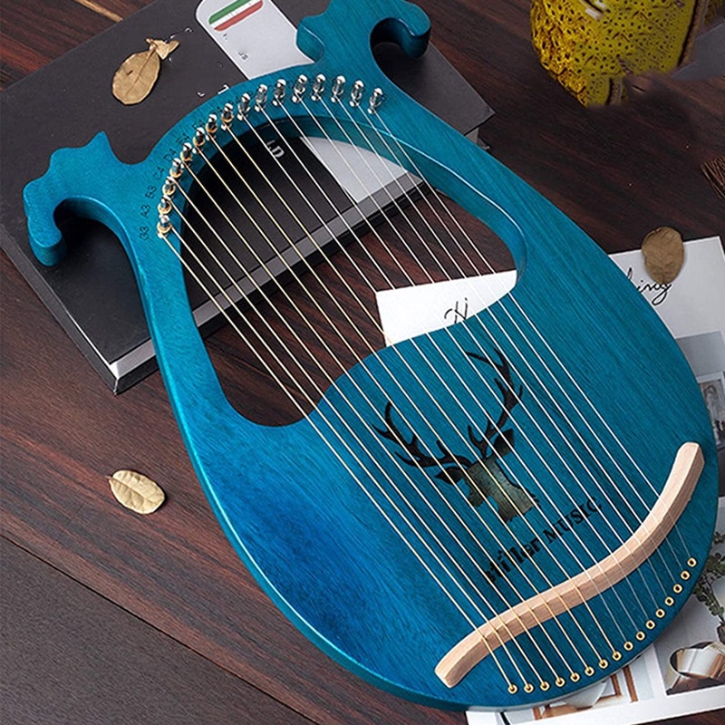 Lier Harp,16 Metalen Snaren Houten Harp Massief Hout Mahonie Lier Harp Met Stemsleutel Voor Muziek Liefhebbers Beginners,Etc